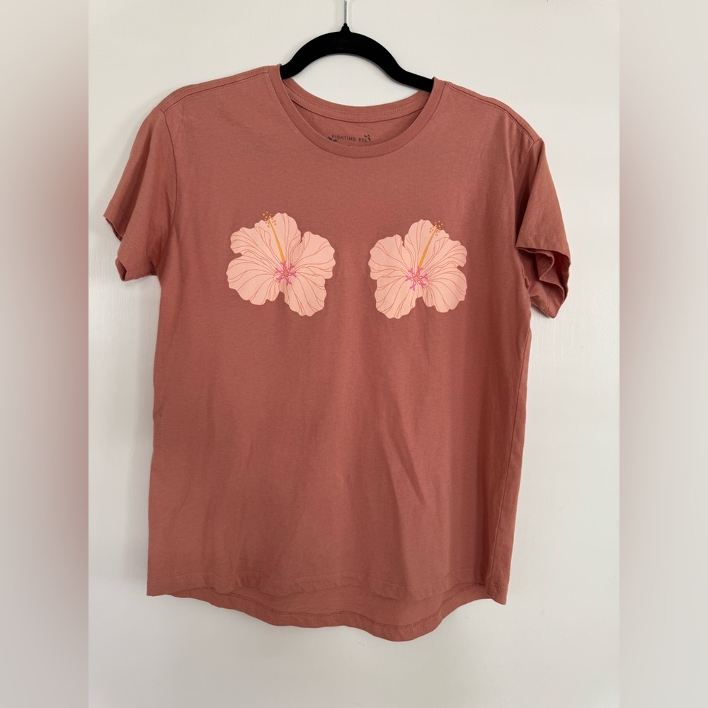 Fighting Eel Breast Cancer Flower t-shirt Size Small